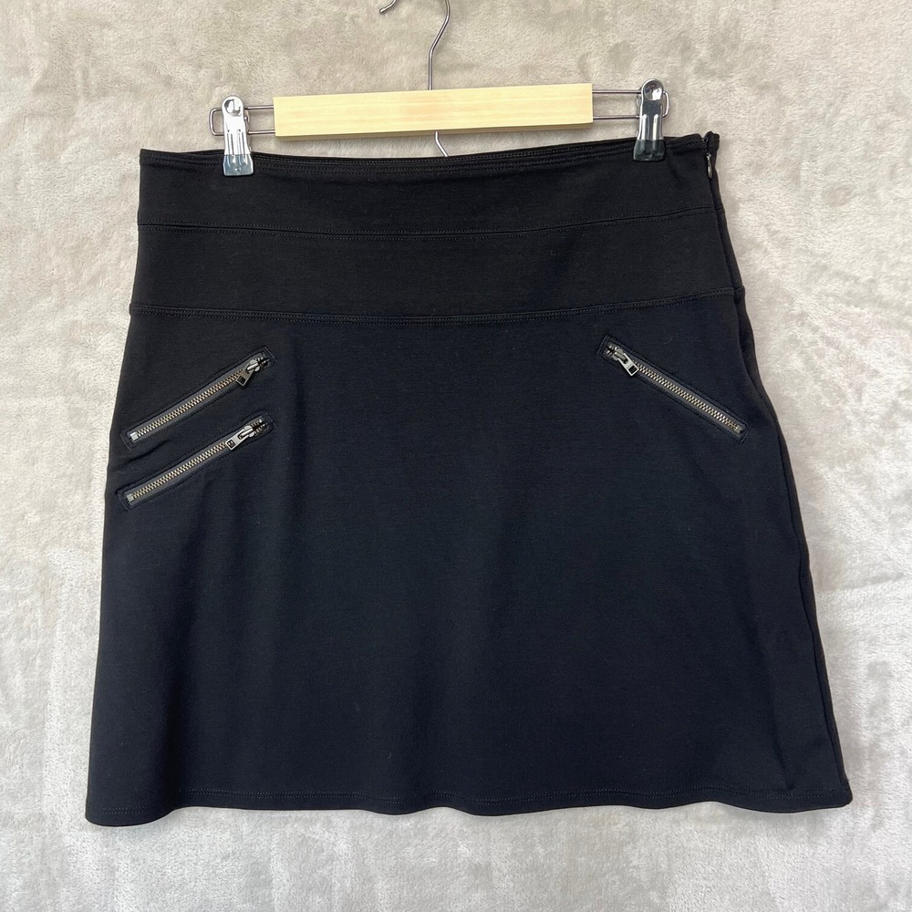 Athleta Skirt Womens Size 10 Black‎ Ponte Zip Pocket Athletic Athleisure